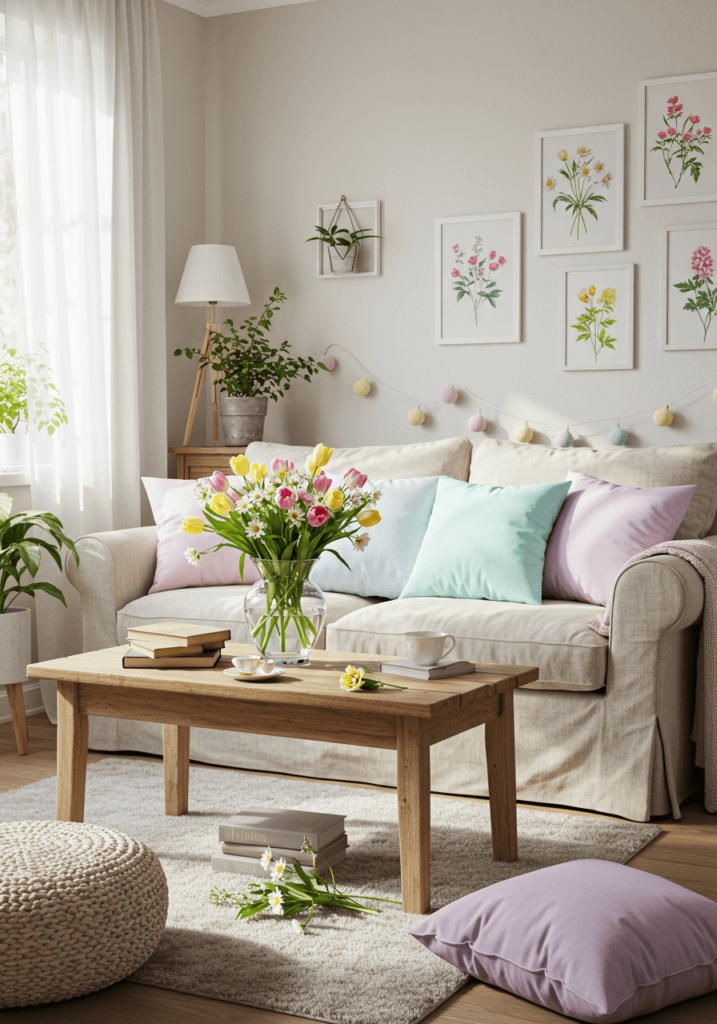 A bright and refreshing springtime living room