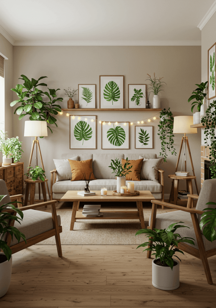 A serene and nature-inspired living room