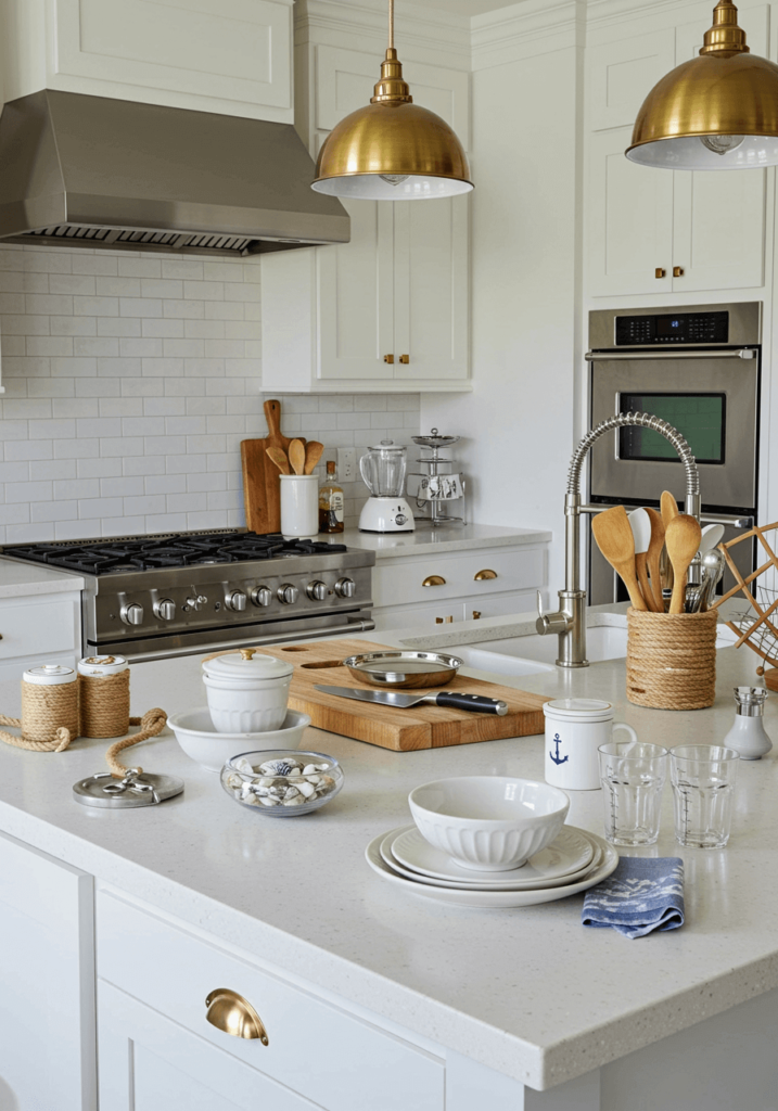 Coastal Counter with Nautical Accents