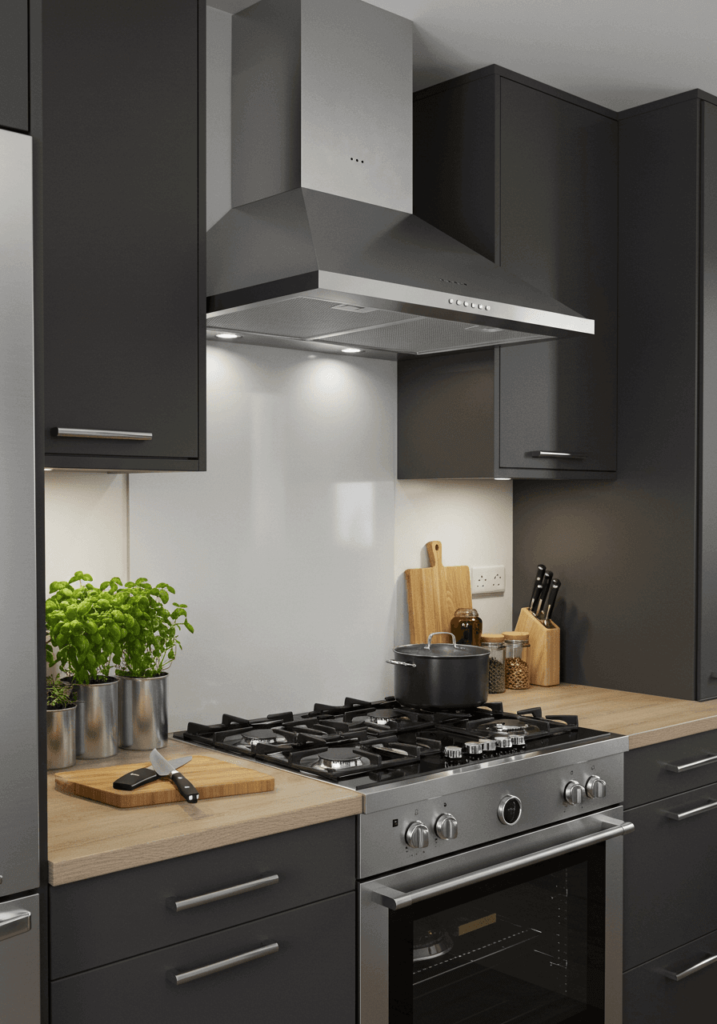 Compact Kitchen Hood Design with Smart Ventilation Features