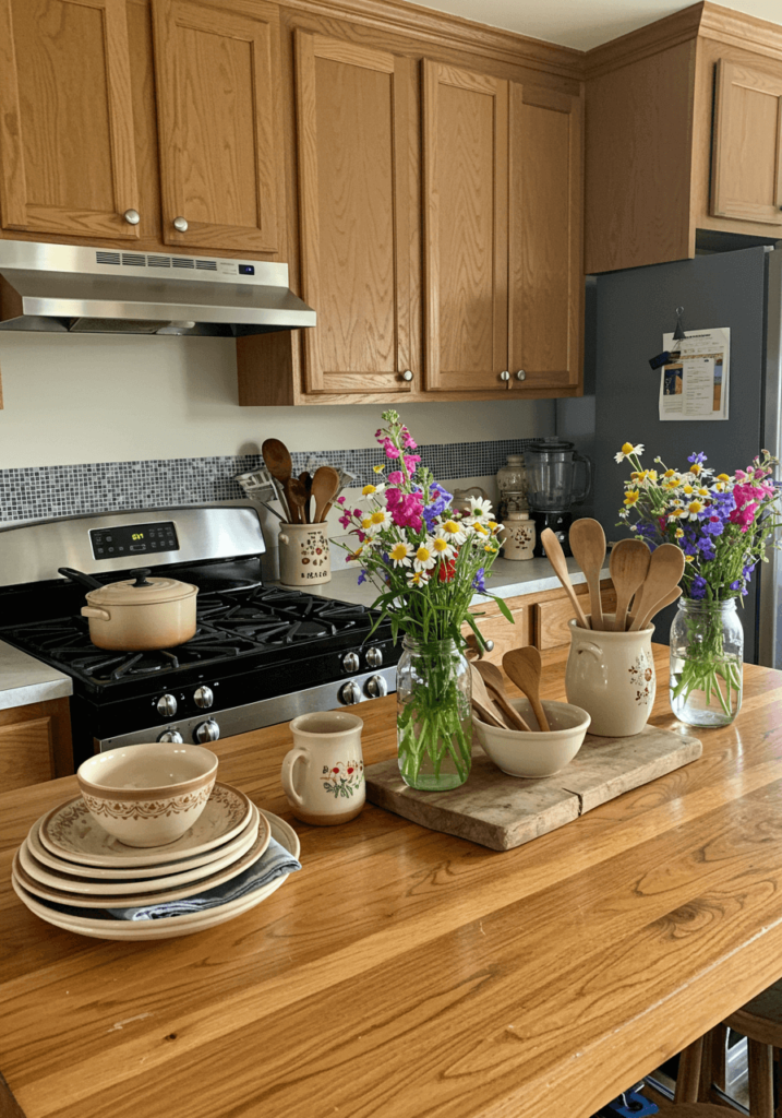 Cottage Counter with Wildflowers