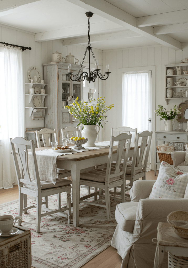 Cozy Cottage-Style Living Dining Area