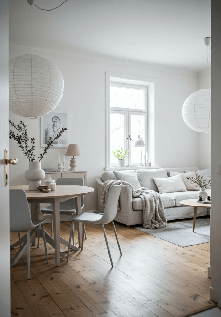 Cozy Scandinavian Living Dining Room