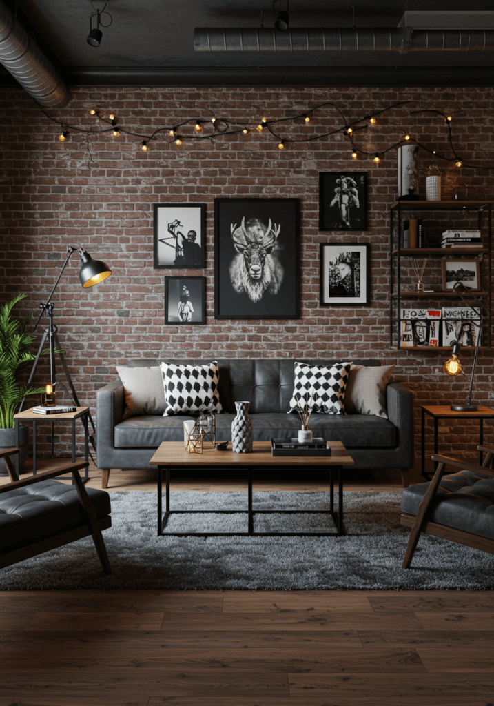 Exposed brick wall for industrial style