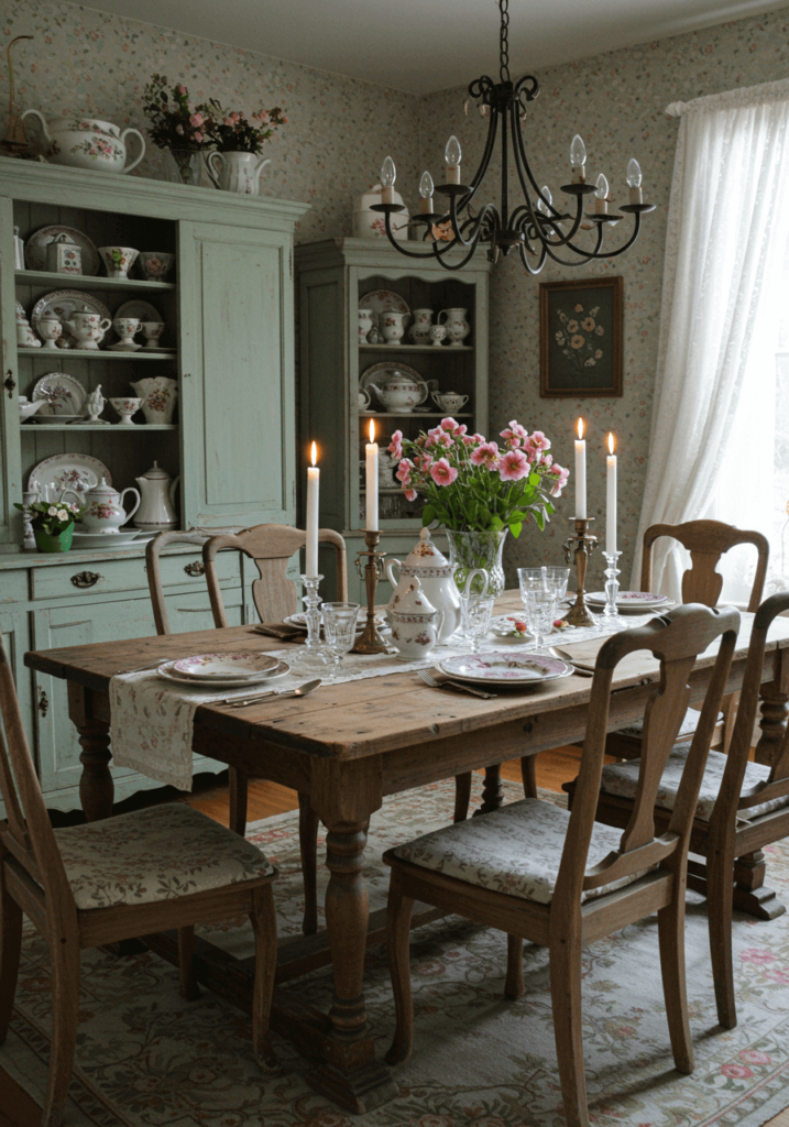 Fairy-Tale Dining Space with Soft Candlelight