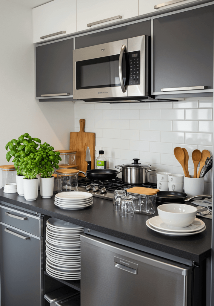 Functional Counter with Herb Planters