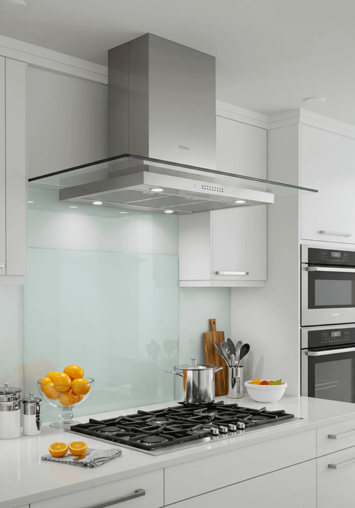 Glass Kitchen Hood with Seamless and Transparent Appeal