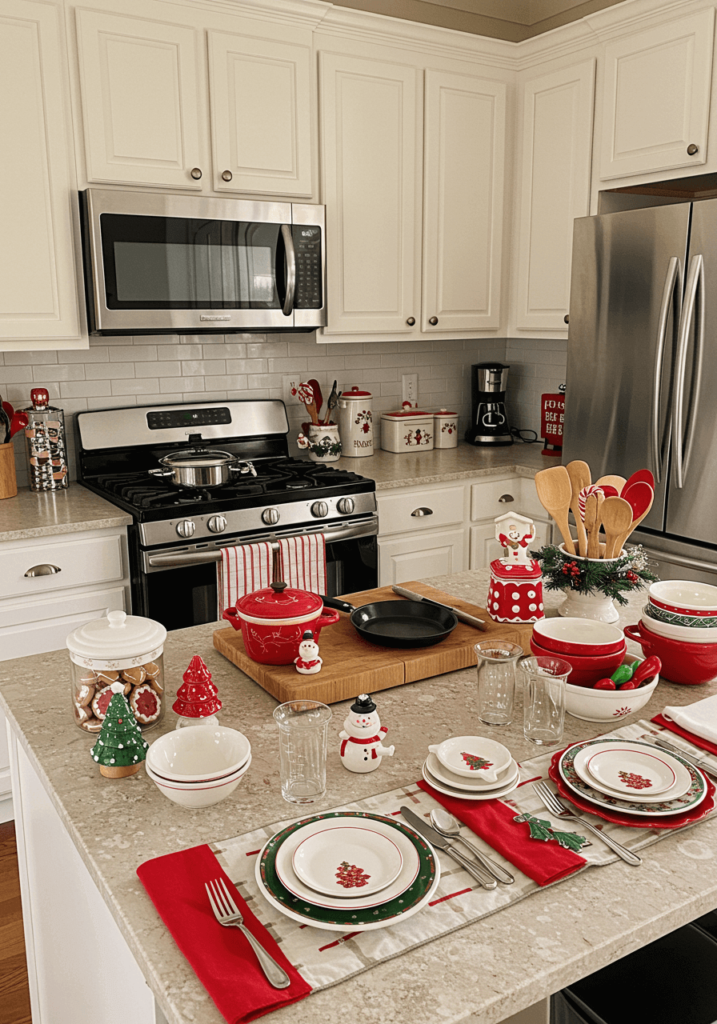 Holiday Counter with Festive Decor