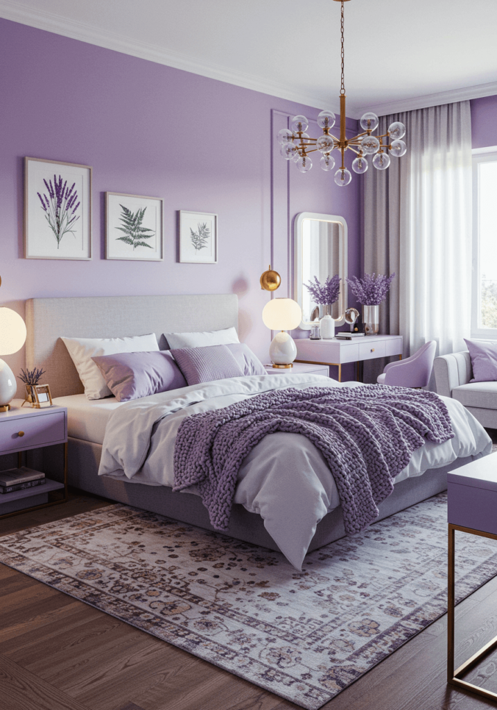 Lavender Accent Wall for Peaceful Vibe