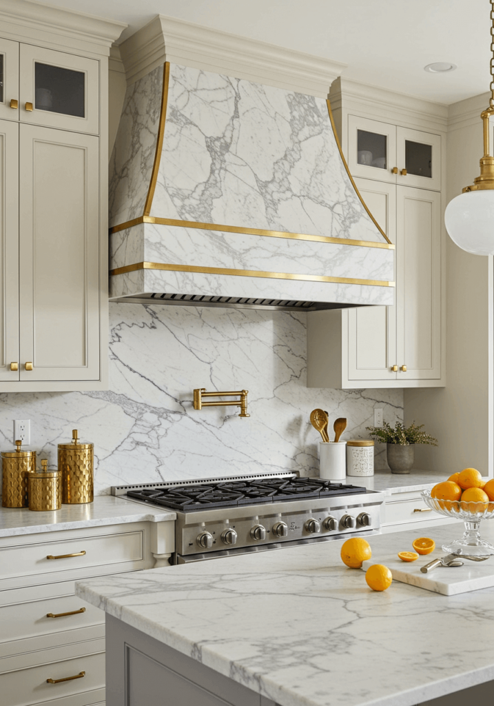 Marble-Inspired Kitchen Hood for a Sophisticated Luxury Appeal