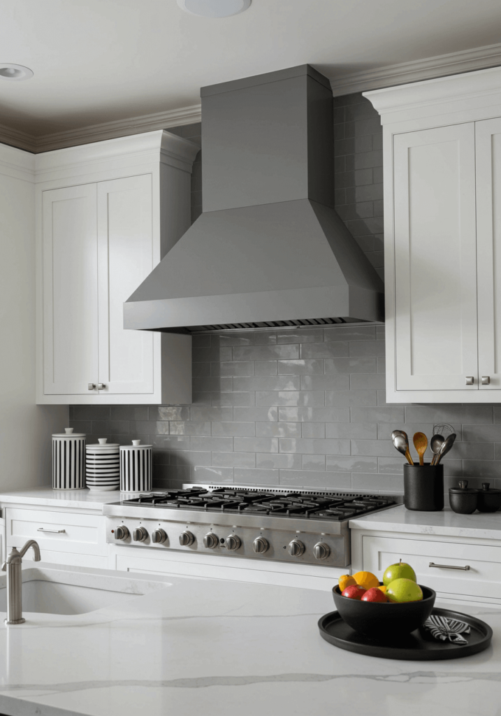 Matte Grey Kitchen Hood for a Subtle and Modern Style