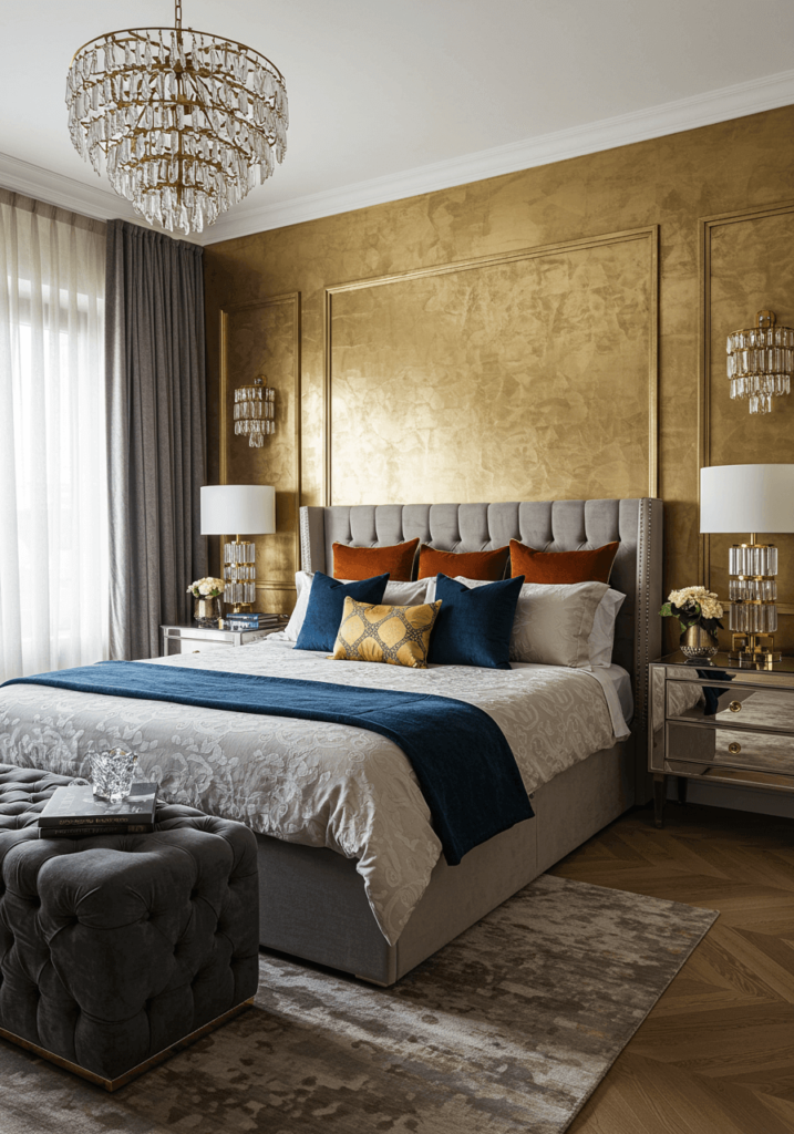 Metallic Gold Accent Wall Glam