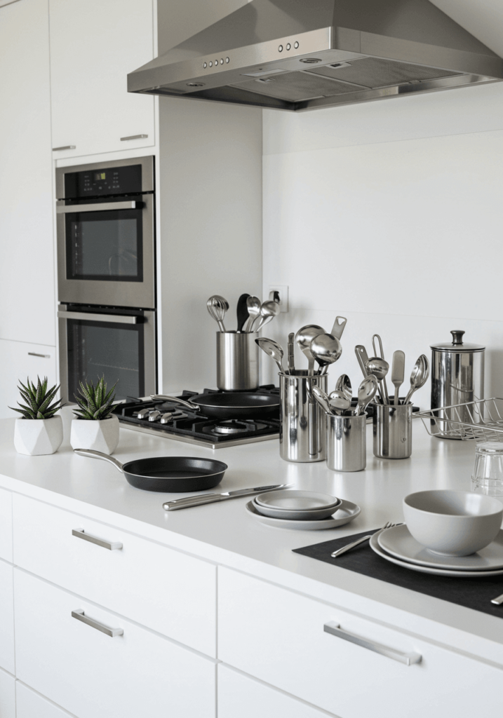 Minimalist Counter with Chrome Accessories