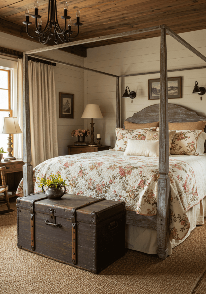 Rustic Bedroom with Distressed Furniture