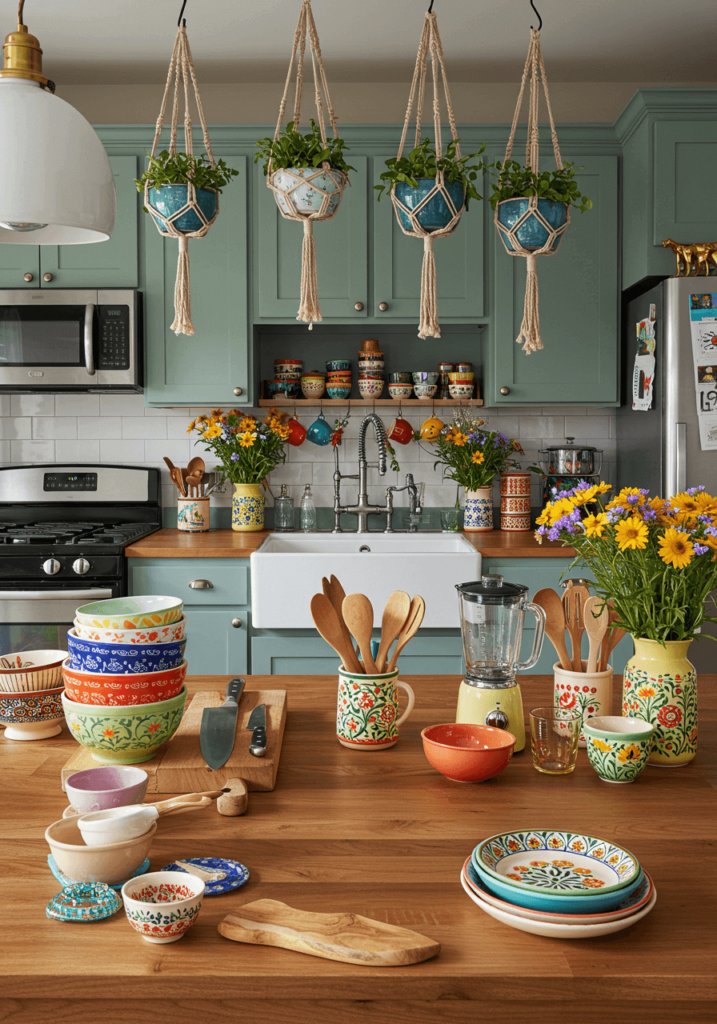 Rustic Counter with Vintage Jars