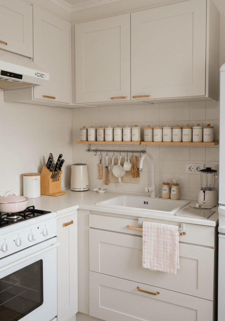 Scandinavian Counter with Pastel Containers