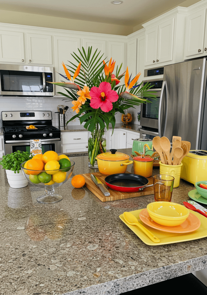 Summer Counter with Citrus Decor