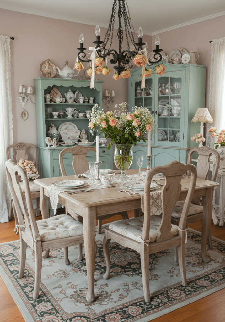 Vintage-Style Dining Space with Old-World Charm